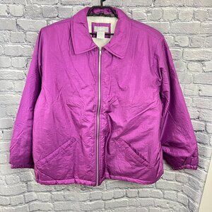 Blair Womens 2XL Purple Nylon Jacket With White Fleece Lining‎
